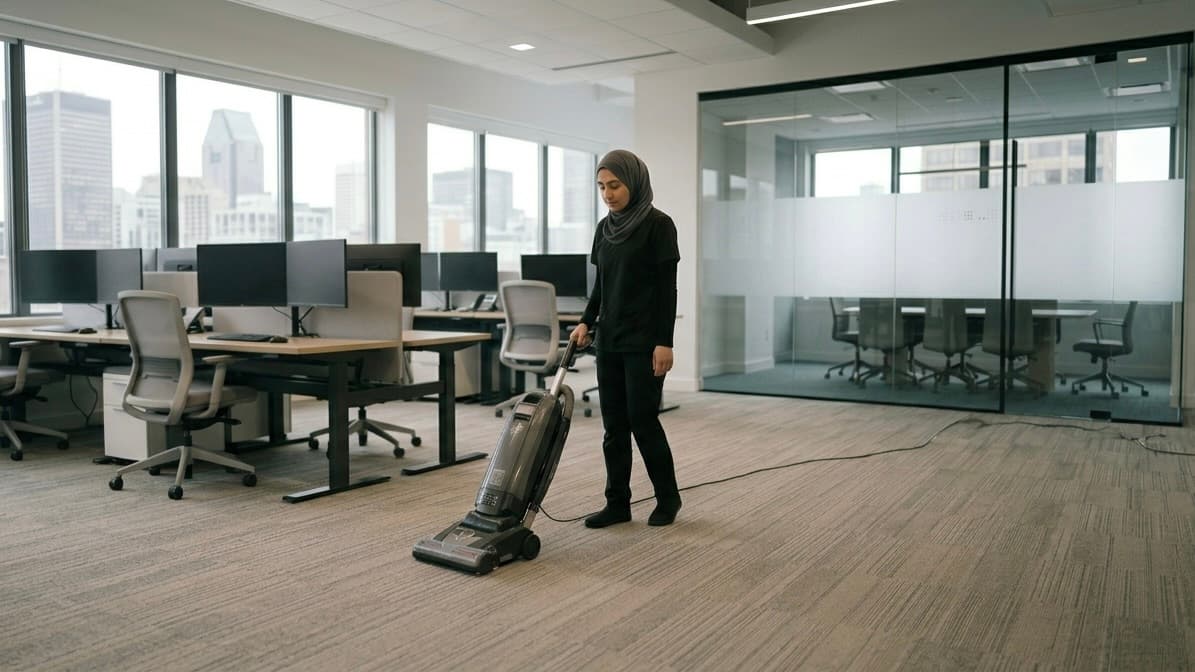 Tydal team taking over commercial cleaning at a Montreal business with no gap in service / Équipe Tydal prenant en charge le nettoyage commercial d'une entreprise à Montréal sans interruption de service
